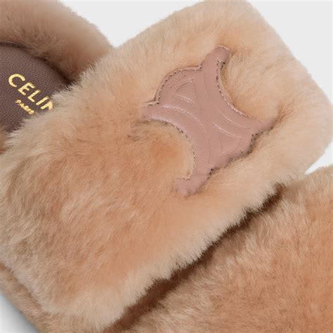 celine fur slippers for sale|CELINE FUR SLIDES IN SHEARLING .